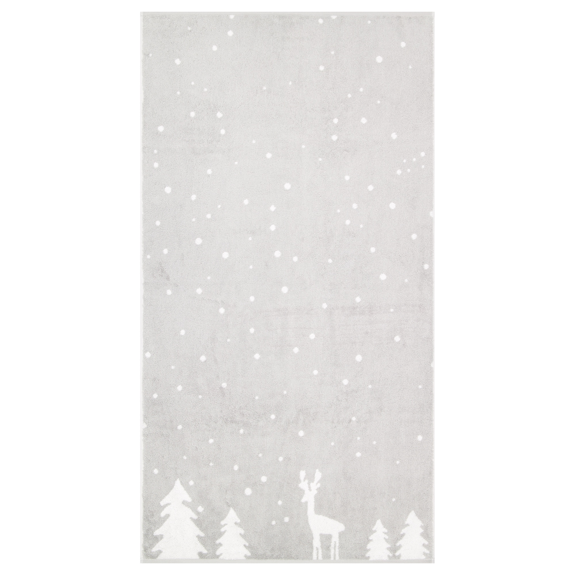 Cawö Handtücher WINTER EDITION Rudi im Schnee 6271 platin/weiß - 76 - Duschtuch 70x140 cm
