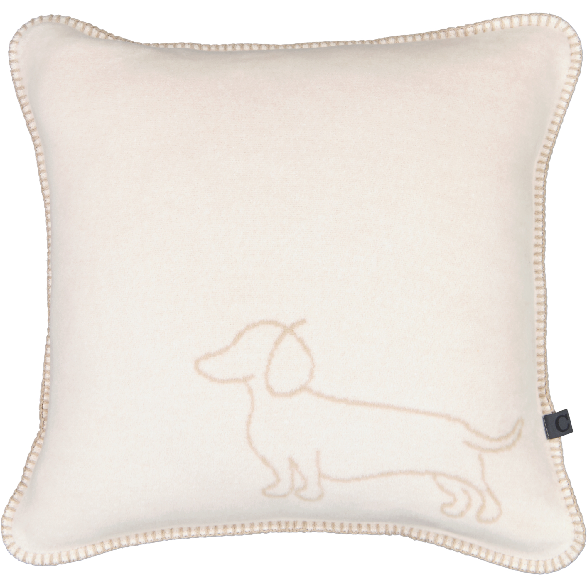 Cawö Kissenhüllen WE LOVE DOGS Companion 62480 natur/beige - 33 - 50x50 cm