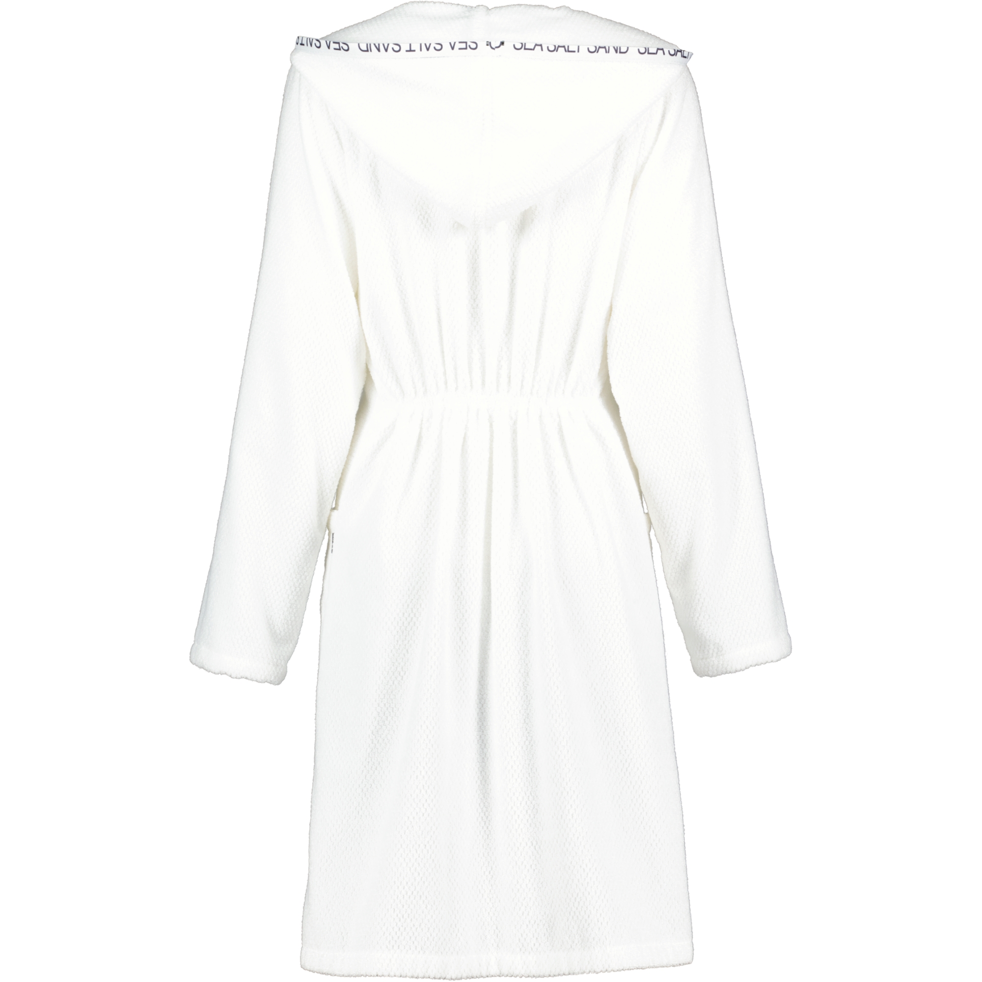 Cawö Damen Bademantel Sea Salt Sand 3101 Kapuze kurz RV - Farbe: weiß - 600 - S