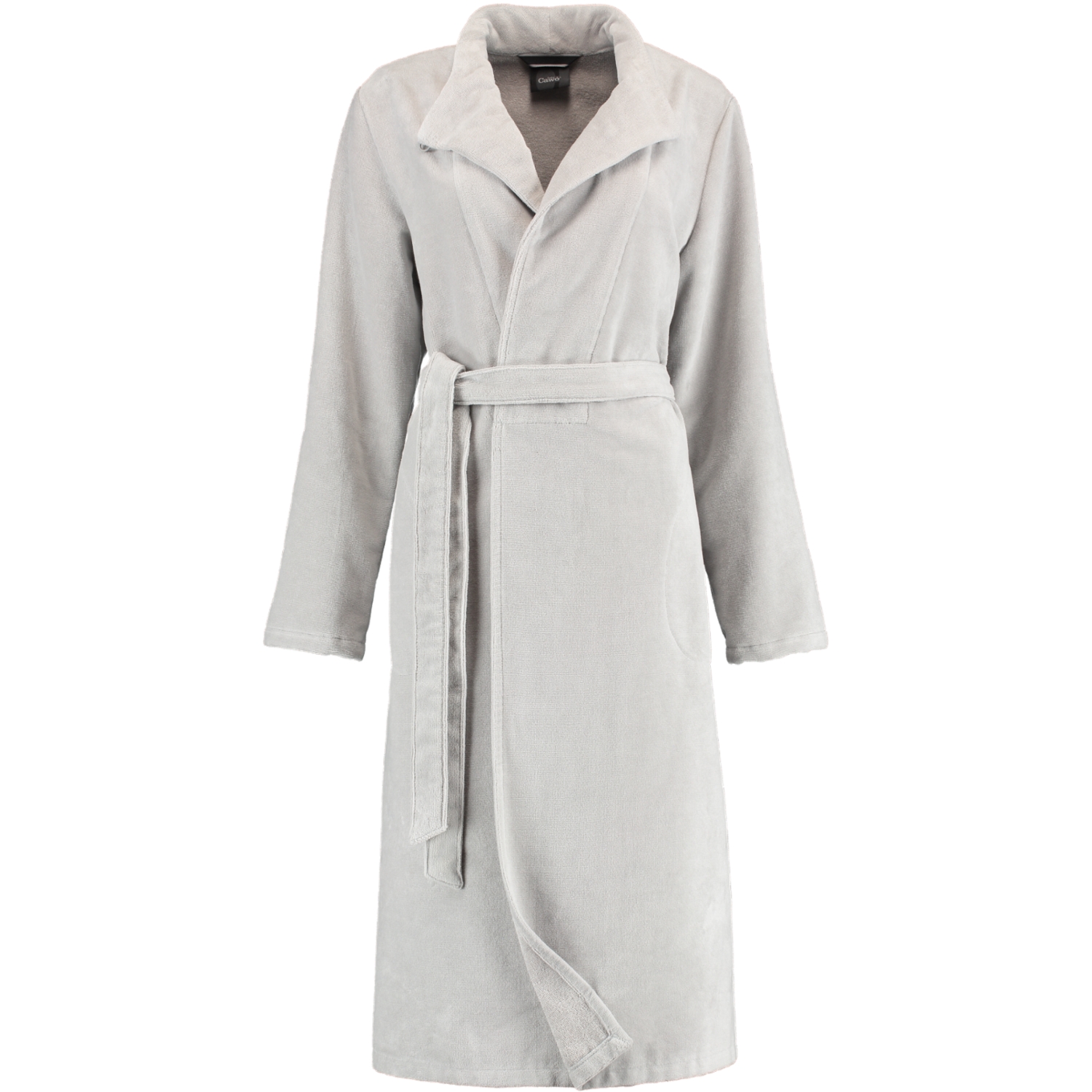 Cawö Damen Bademantel 3346 Spatenkragen - Farbe: silber - 713 - XL