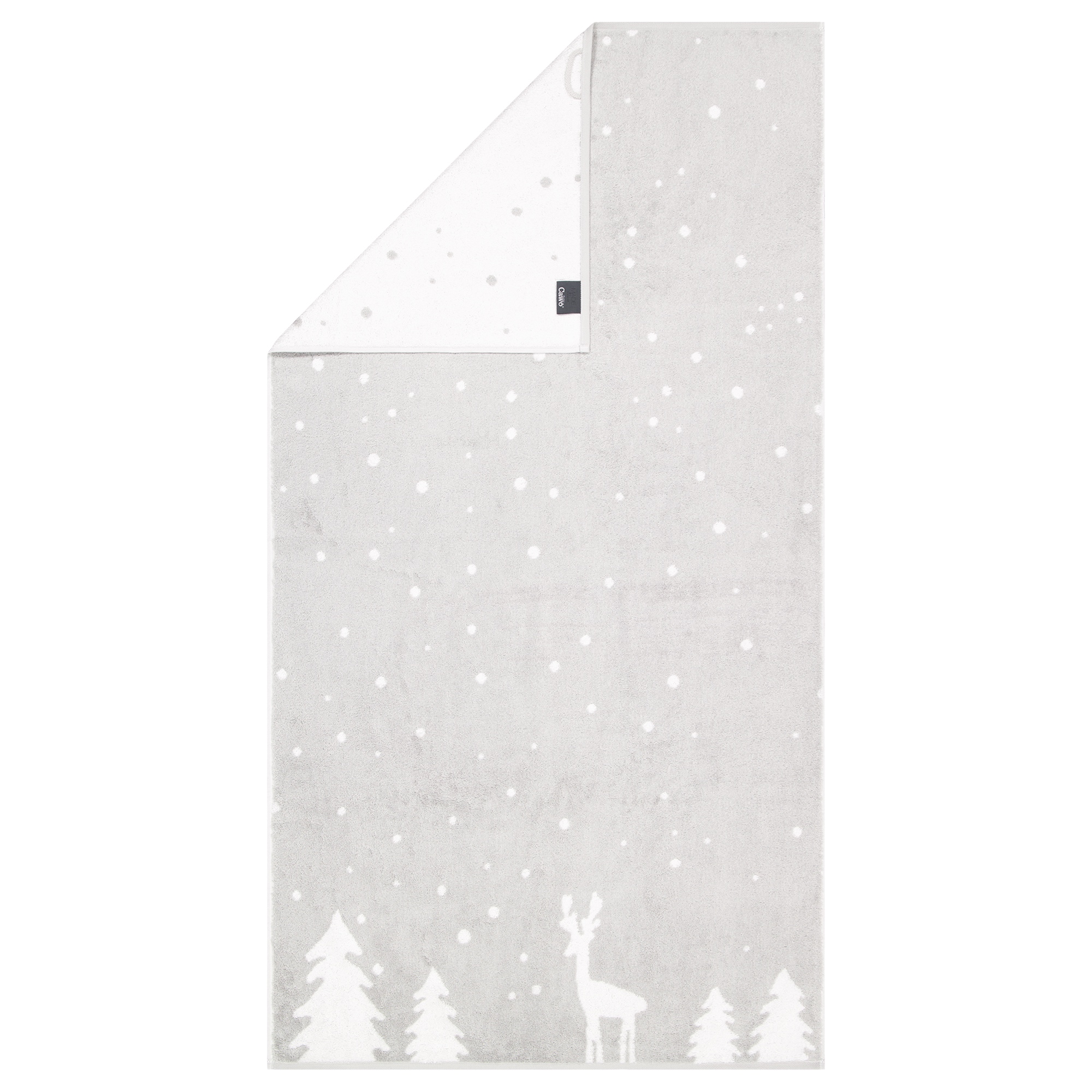 Cawö Handtücher WINTER EDITION Rudi im Schnee 6271 platin/weiß - 76 - Duschtuch 70x140 cm