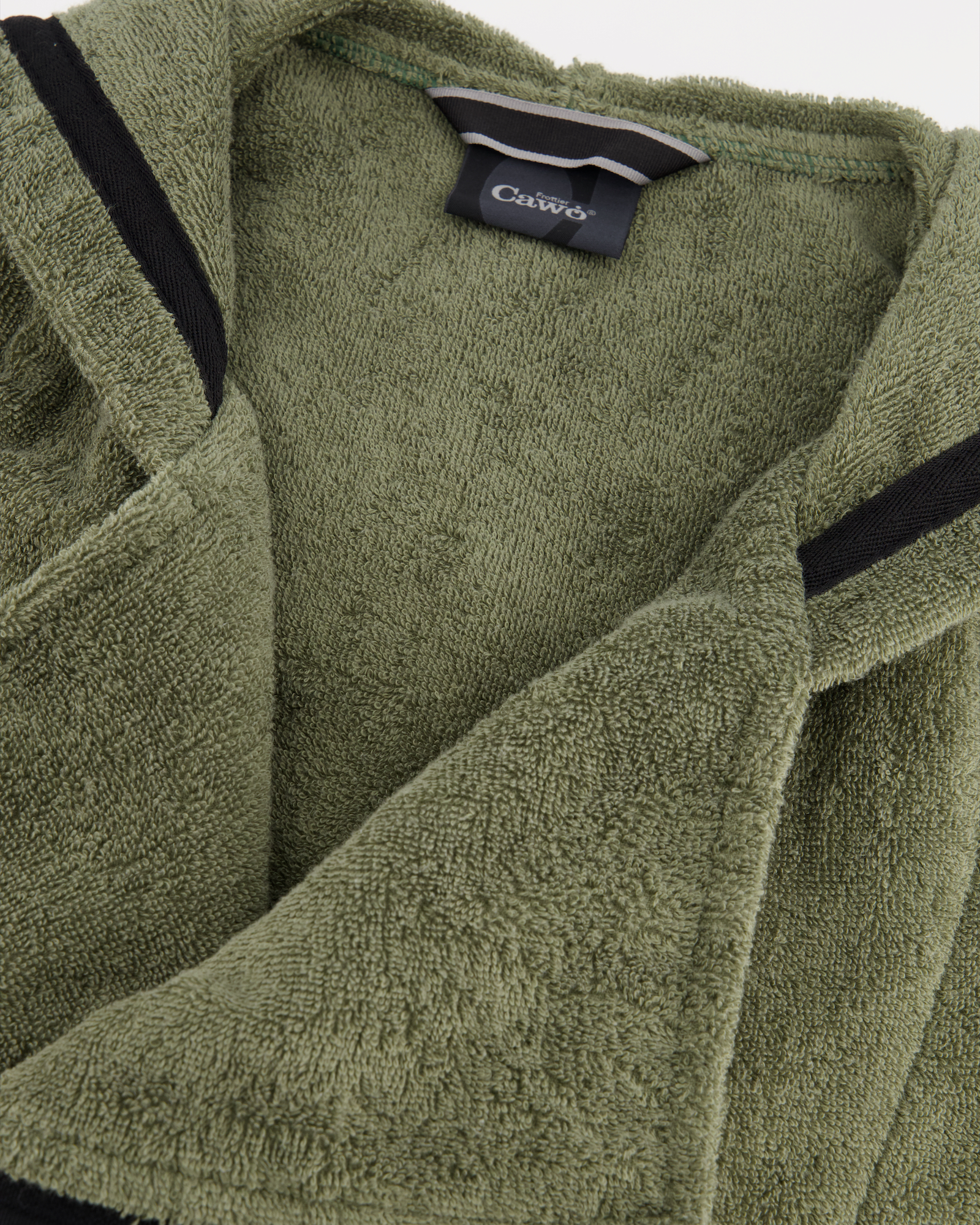 Cawö Bademäntel Herren Kapuze New Zipper 6516 field-schwarz - 453