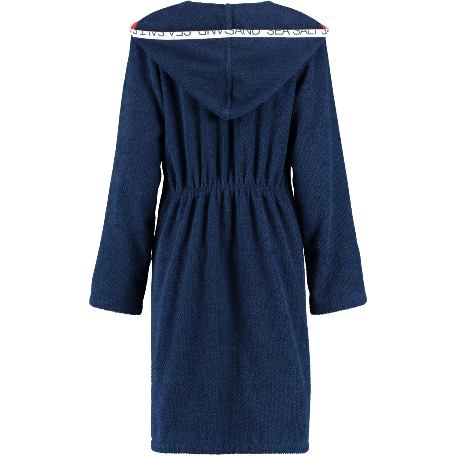 Cawö Damen Bademantel Sea Salt Sand 3101 Kapuze kurz RV - Farbe: navy - 133 - S
