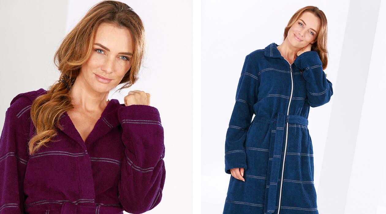 Cawö Damen Bademantel Carat RV 1224 - Farbe: navy - 133 S Detailbild 3 Cawö Damen Bademantel Carat RV 1224 - Farbe: navy - 133 S Detailbild 3