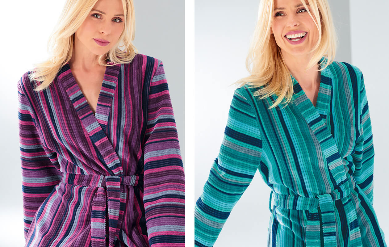 Cawö Damen Bademantel Kimono 2215 - Farbe: aqua - 44 Detailbild 2 Cawö Damen Bademantel Kimono 2215 - Farbe: aqua - 44 Detailbild 2
