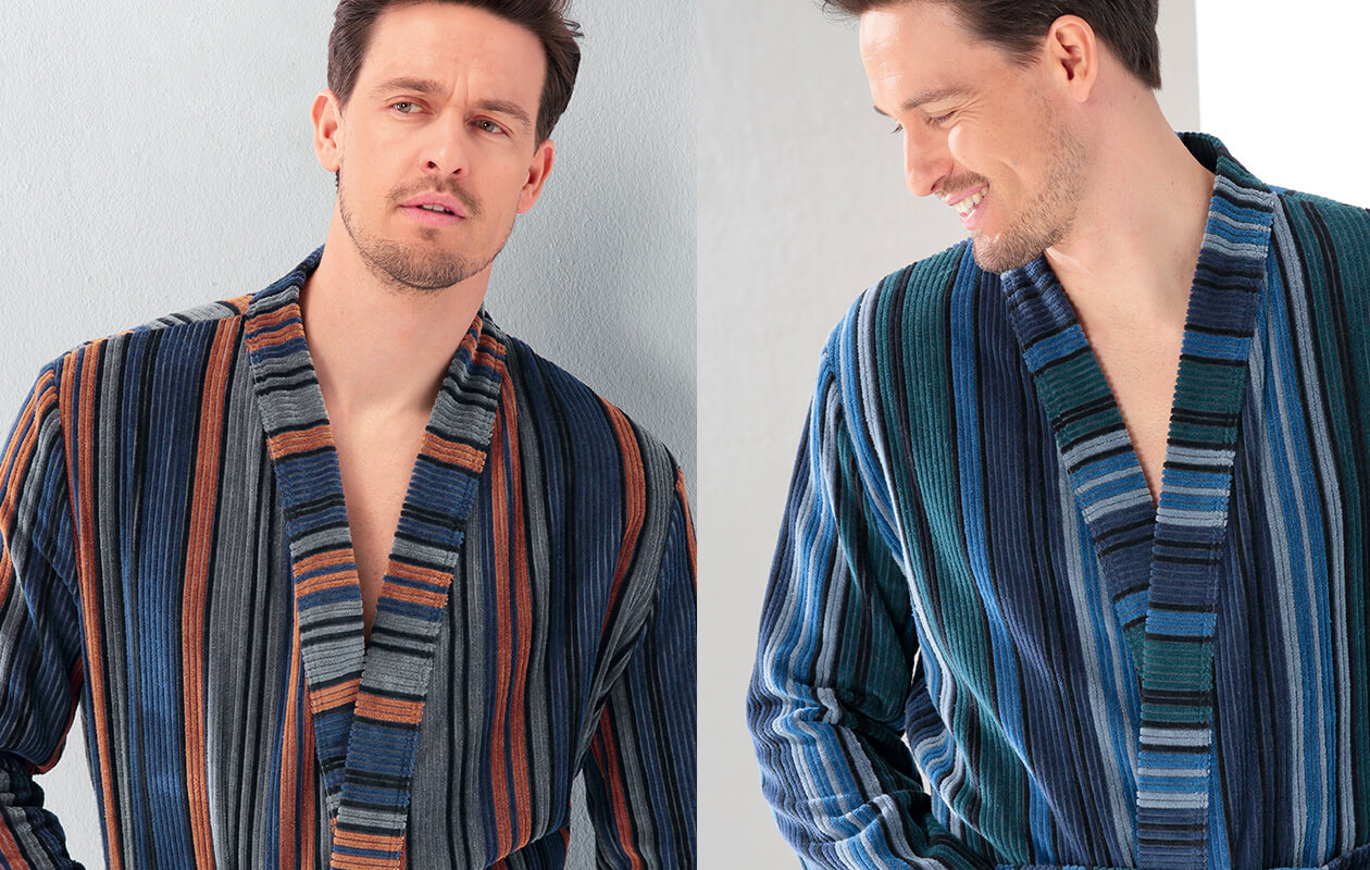 Cawö Herren Bademantel Kimono 2509 - Farbe: kupfer - 17 XL Detailbild 2 Cawö Herren Bademantel Kimono 2509 - Farbe: kupfer - 17 XL Detailbild 2