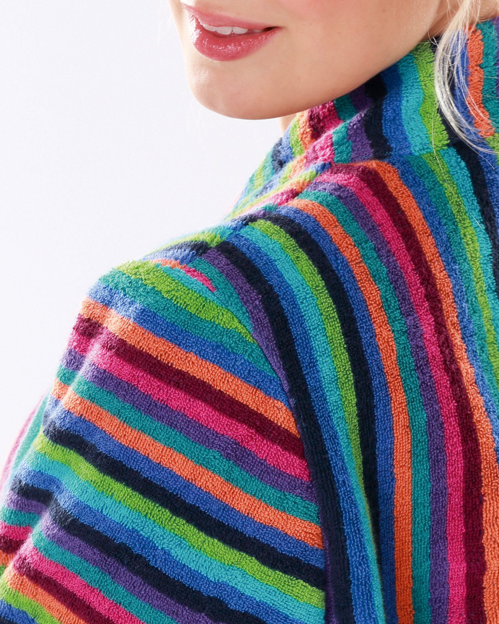 Cawö - Damen Bademantel Walkfrottier - Kimono 7048 - Farbe: 84 - multicolor XS Detailbild 3