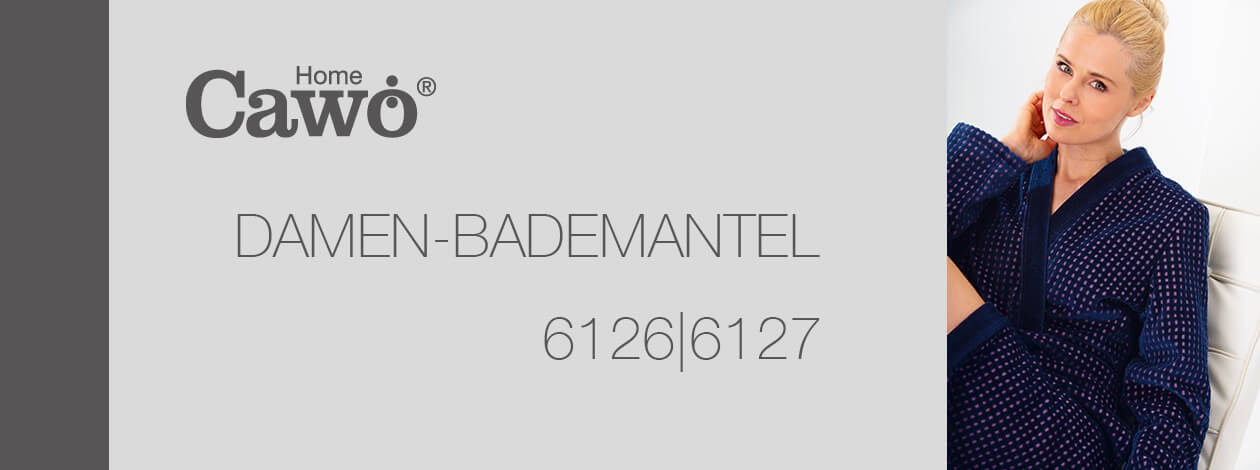 Cawö Damen Bademantel Kapuze 6127 - Farbe: blau-beere - 18 XL Detailbild 2 Cawö Damen Bademantel Kapuze 6127 - Farbe: blau-beere - 18 XL Detailbild 2