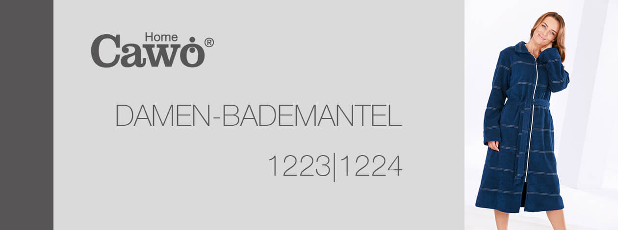 Cawö Damen Bademantel Carat RV 1224 - Farbe: navy - 133 S Detailbild 2 Cawö Damen Bademantel Carat RV 1224 - Farbe: navy - 133 S Detailbild 2