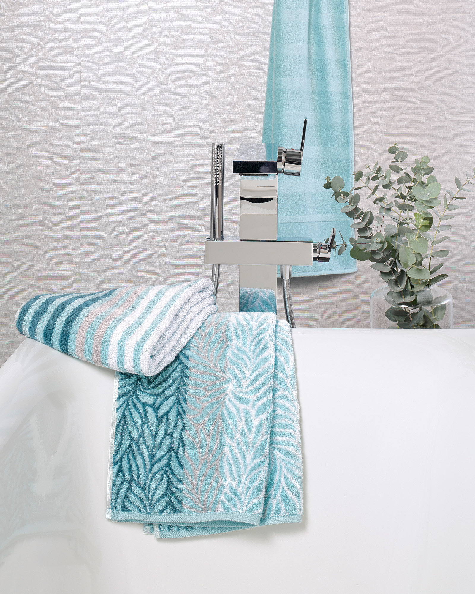 Cawö Noblesse Seasons Allover 1084 - Farbe: sky - 11 Duschtuch 80x150 cm Detailbild 3 Cawö Noblesse Seasons Allover 1084 - Farbe: sky - 11 Duschtuch 80x150 cm Detailbild 3