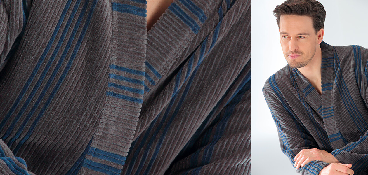 Cawö Herren Bademantel Kimono 2508 - Farbe: tabak - 31 S Detailbild 1 Cawö Herren Bademantel Kimono 2508 - Farbe: tabak - 31 S Detailbild 1