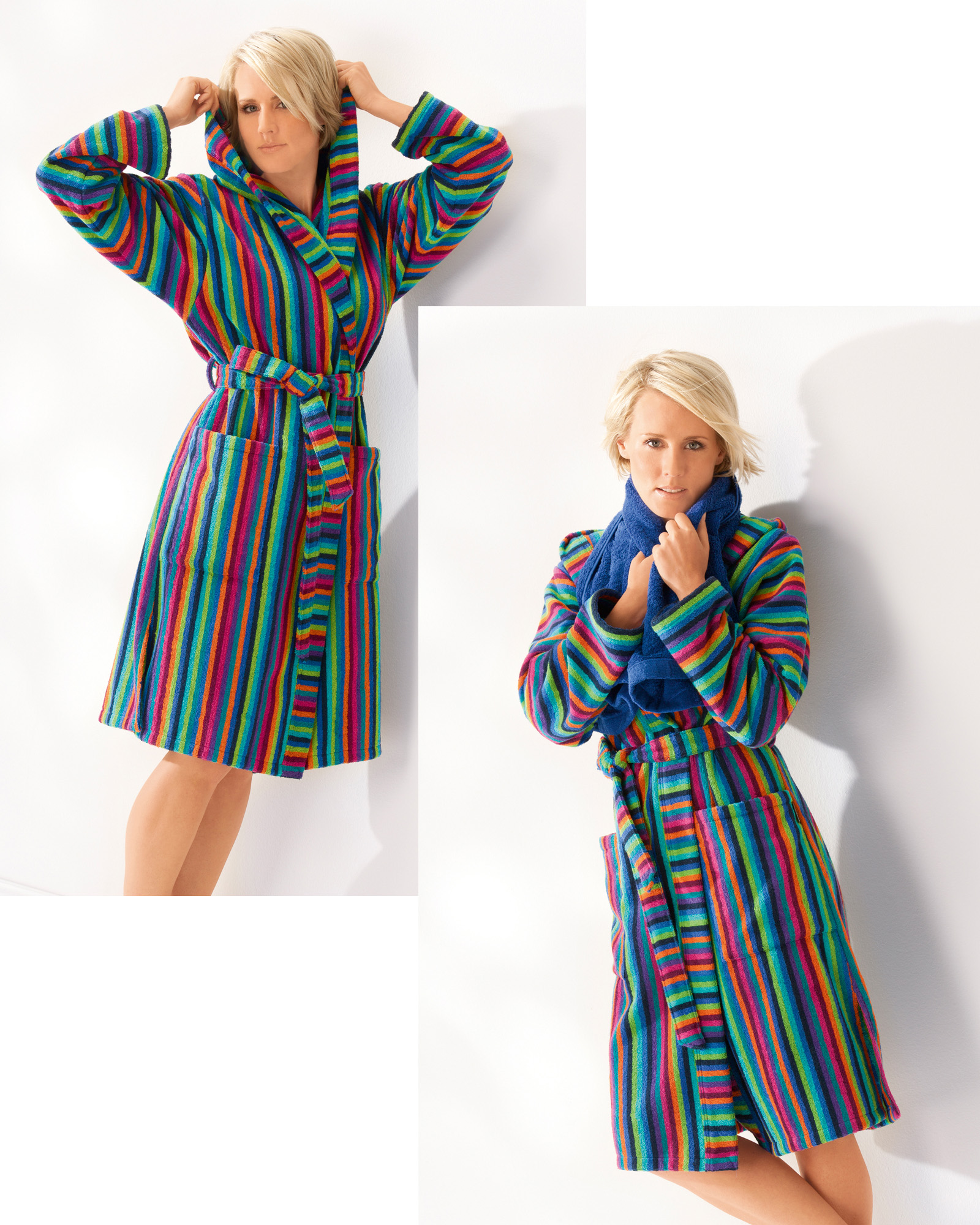 Cawö - Damen Kurzmantel Walkfrottier - Kapuze 7049 - Farbe: 84 - multicolor M Detailbild 3 Cawö - Damen Kurzmantel Walkfrottier - Kapuze 7049 - Farbe: 84 - multicolor M Detailbild 3