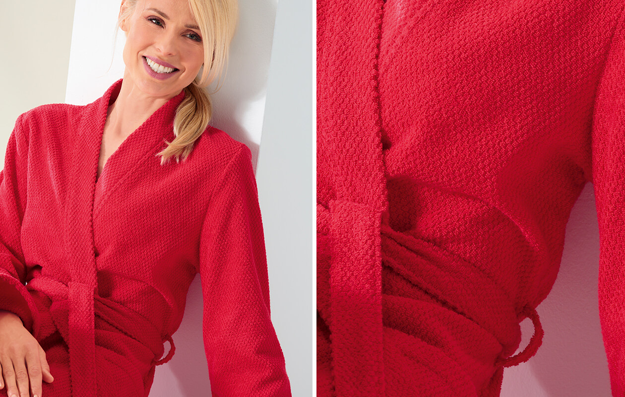 Cawö Damen Bademantel Kimono Travel, Sport, Spa 1235 - Farbe: rot - 203 S Detailbild 1 Cawö Damen Bademantel Kimono Travel, Sport, Spa 1235 - Farbe: rot - 203 S Detailbild 1