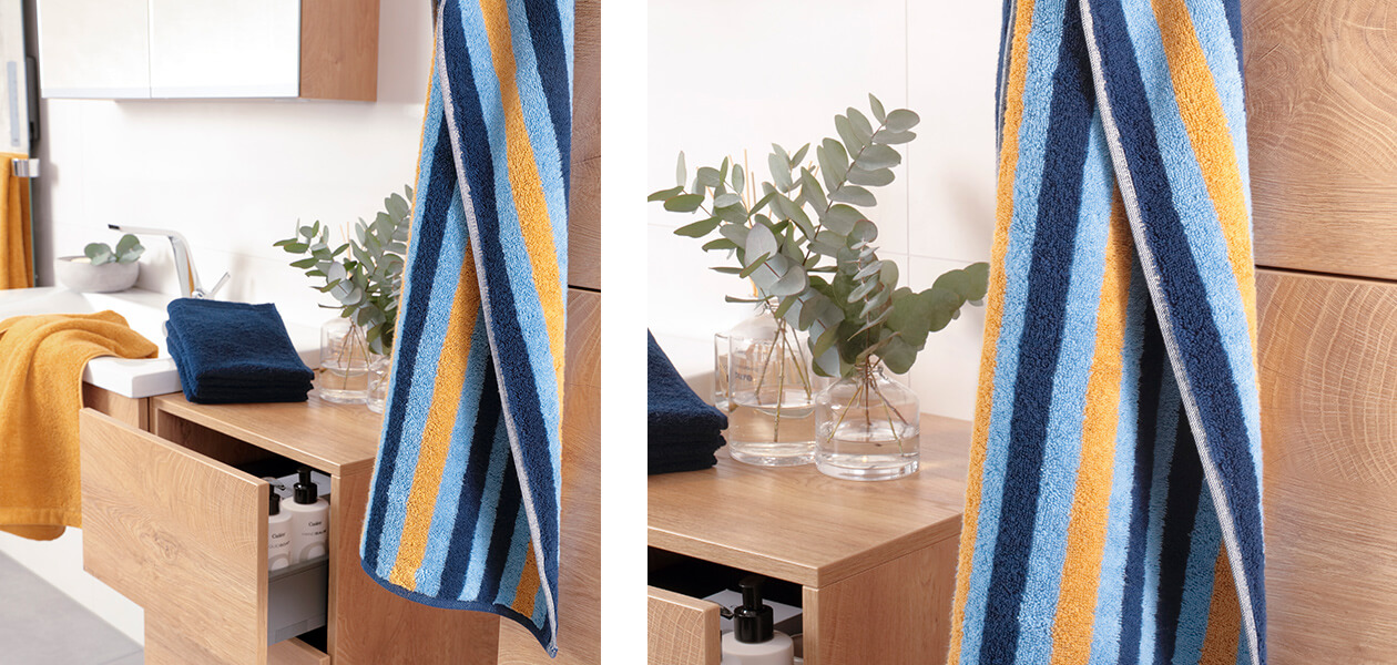 Cawö Tape Streifen 103 - Farbe: sky - 15 Seiflappen 30x30 cm Detailbild 1 Cawö Tape Streifen 103 - Farbe: sky - 15 Seiflappen 30x30 cm Detailbild 1