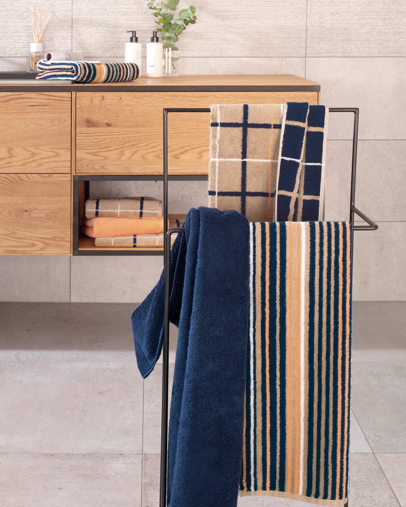 Cawö Handtücher Avenue Karo 339 - Farbe: sand - 31 Duschtuch 70x140 cm Detailbild 2 Cawö Handtücher Avenue Karo 339 - Farbe: sand - 31 Duschtuch 70x140 cm Detailbild 2