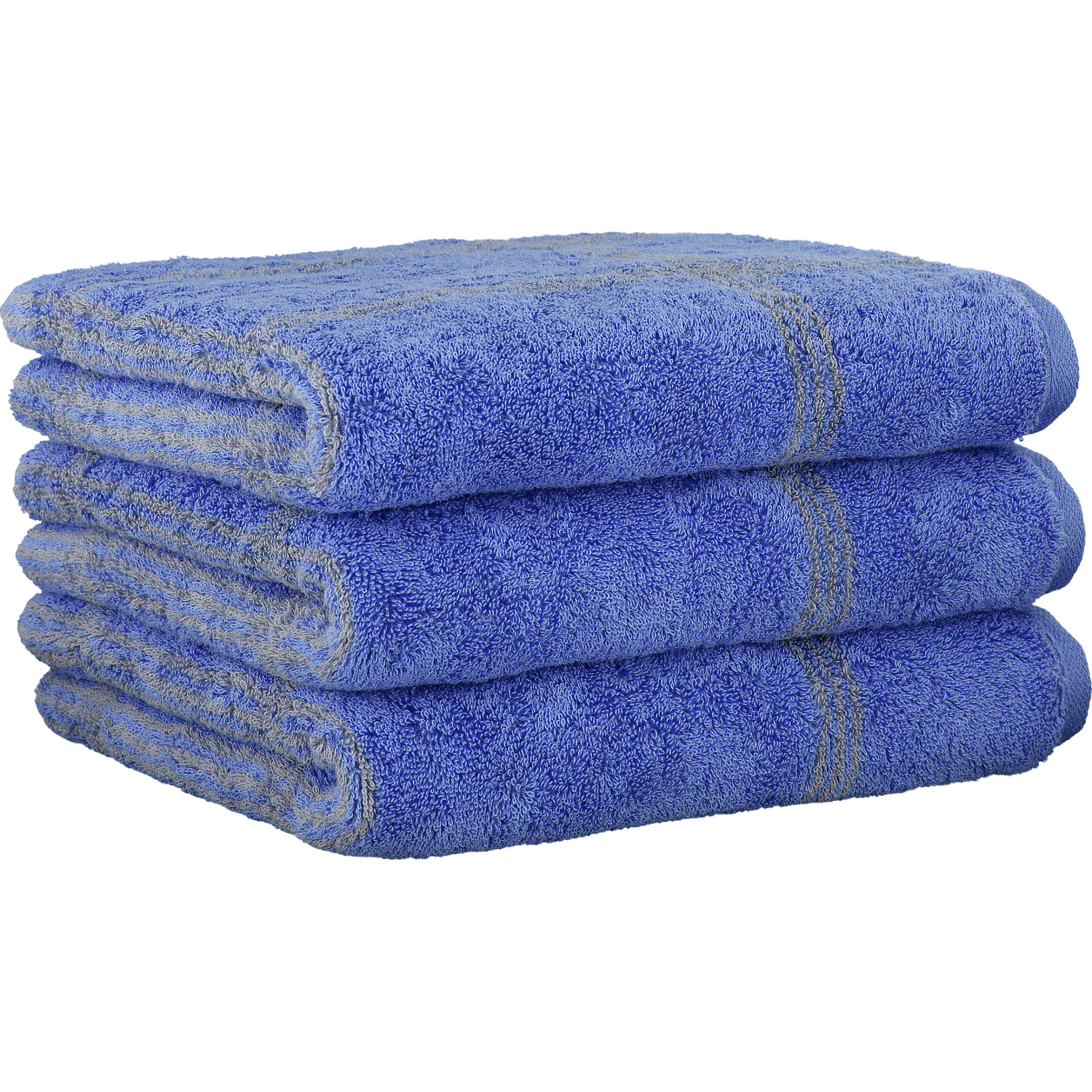 Farbe 14 Blau 100% Baumwolle Neu! Cawö Two Tone Multistripe Handtücher 