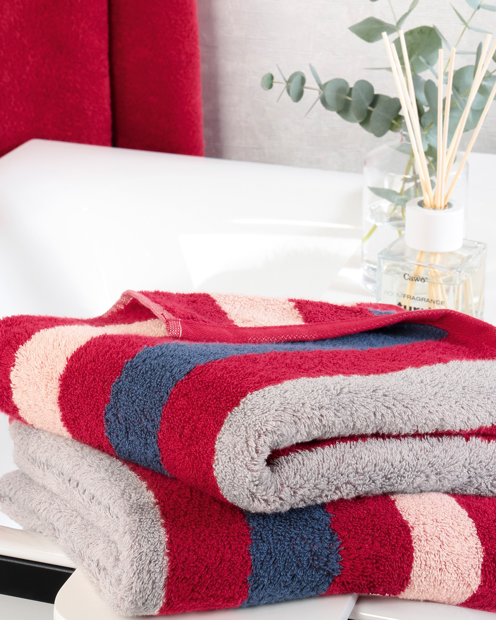 Cawö Heritage Stripes 4011 - Farbe: bordeaux - 22 Handtuch 50x100 cm Detailbild 2 Cawö Heritage Stripes 4011 - Farbe: bordeaux - 22 Handtuch 50x100 cm Detailbild 2