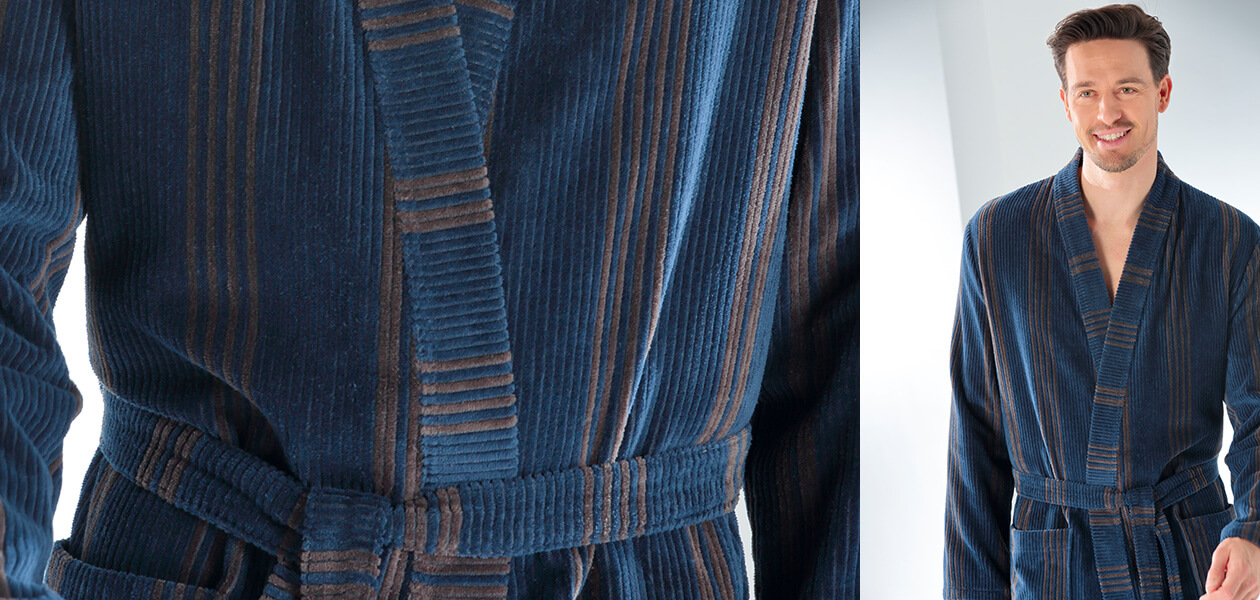 Cawö Herren Bademantel Kimono 2508 - Farbe: tabak - 31 S Detailbild 2 Cawö Herren Bademantel Kimono 2508 - Farbe: tabak - 31 S Detailbild 2