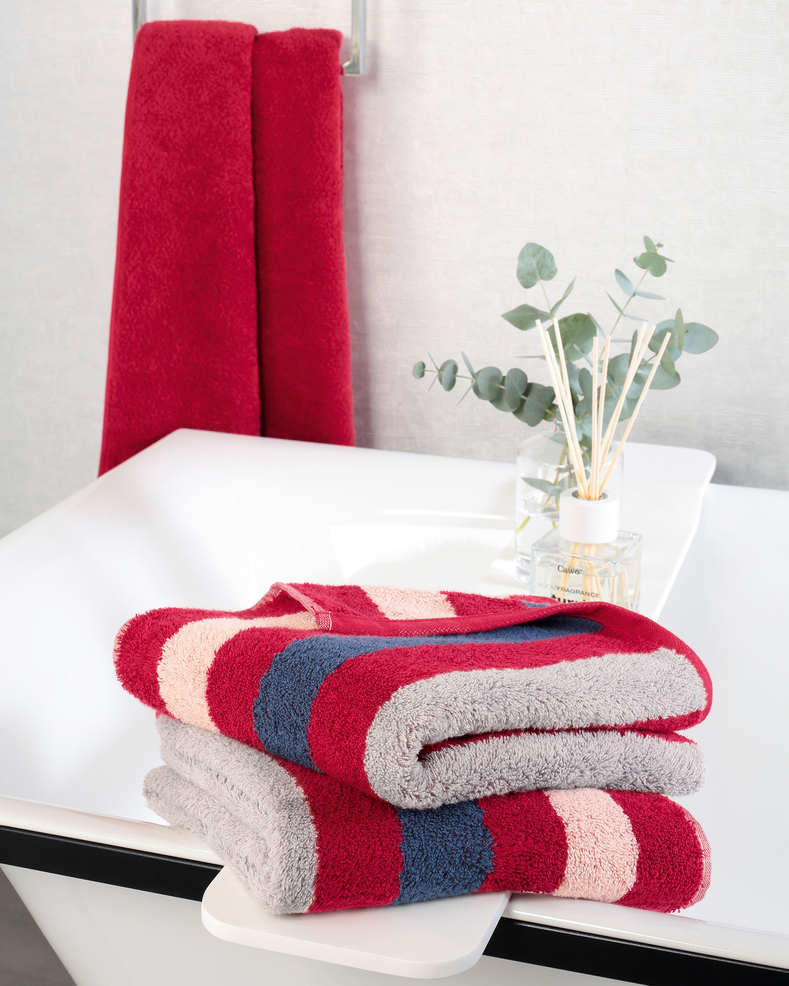 Cawö Heritage Stripes 4011 - Farbe: bordeaux - 22 Handtuch 50x100 cm Detailbild 1 Cawö Heritage Stripes 4011 - Farbe: bordeaux - 22 Handtuch 50x100 cm Detailbild 1