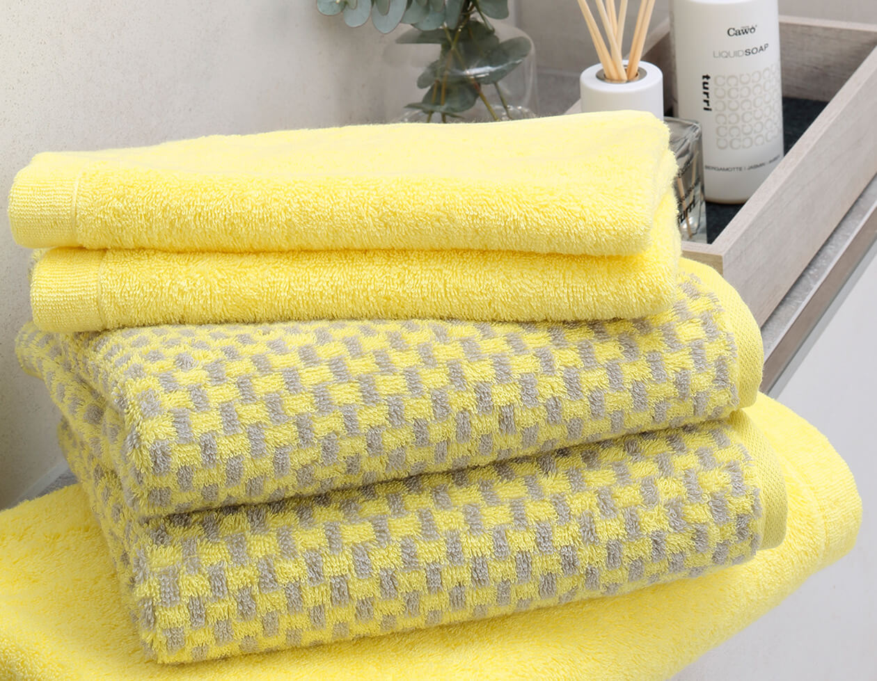 Cawö Reed Allover 956 - Farbe: lemon - 57 Seiflappen 30x30 cm Detailbild 1 Cawö Reed Allover 956 - Farbe: lemon - 57 Seiflappen 30x30 cm Detailbild 1